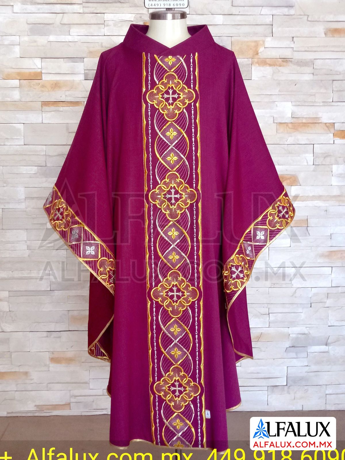 02 ROYAL Casulla Alfalux Morado Bugambilia Laterales 236